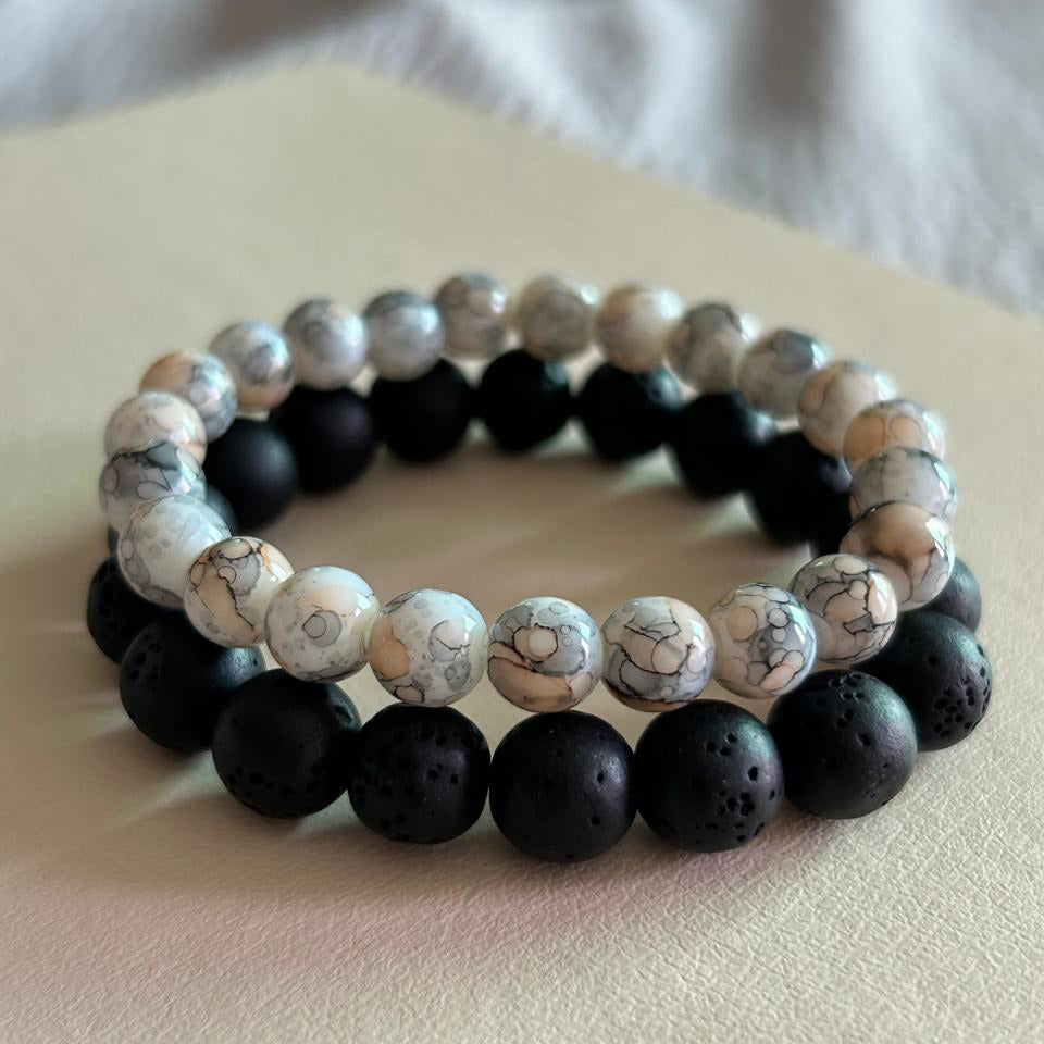 Lava Howlite Duo