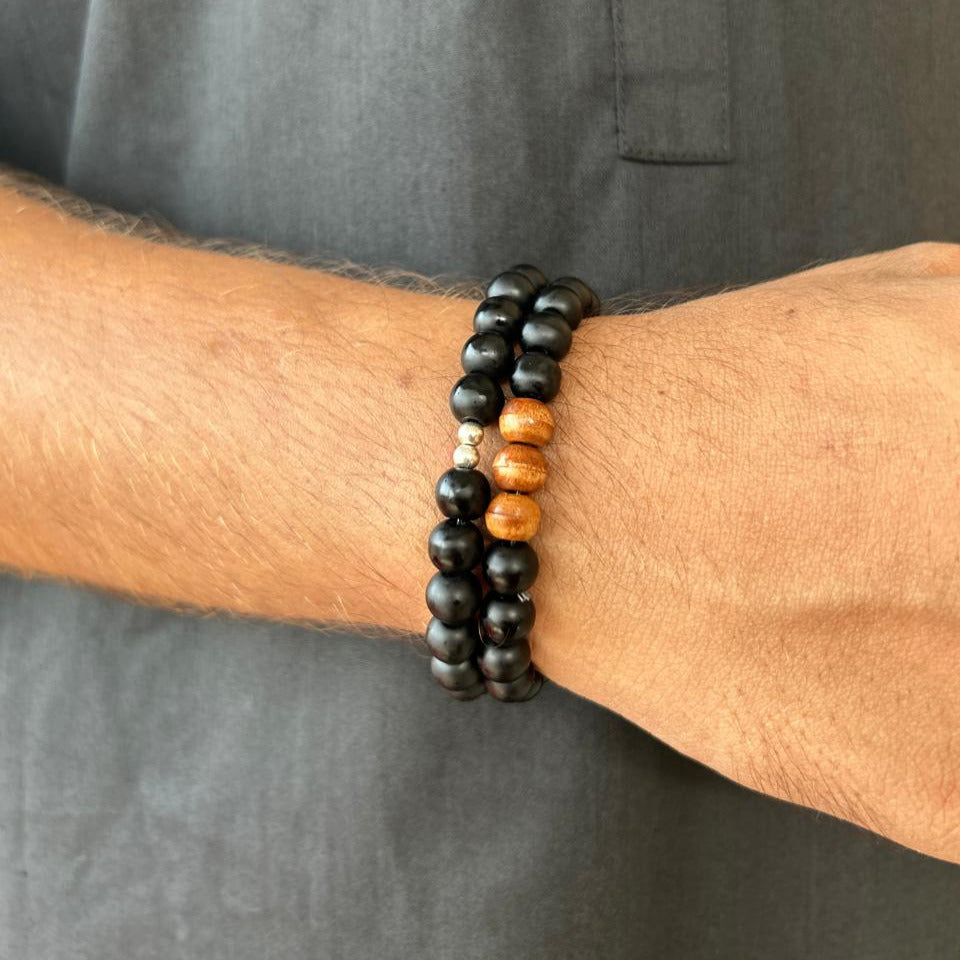 Matte Onyx Bracelet Set