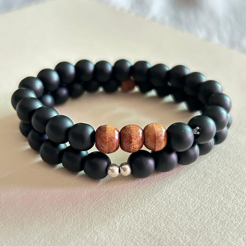 Matte Onyx Bracelet Set