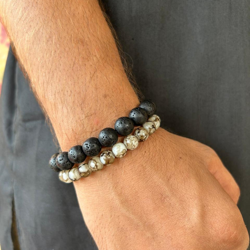Lava Howlite Duo