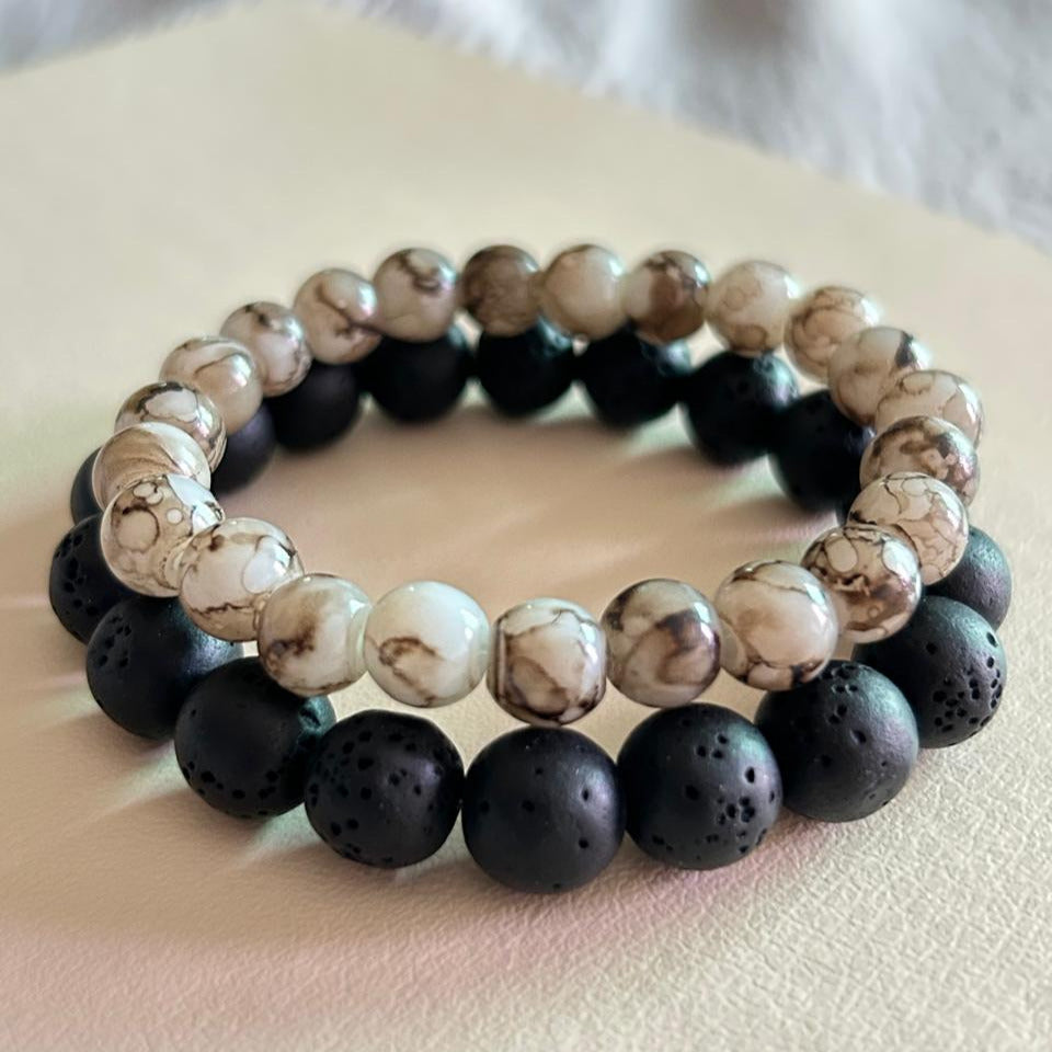 Lava Howlite Duo